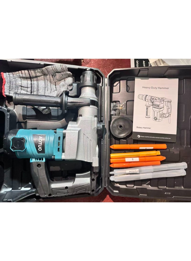 AOTUO Heavy Duty Rotary Hammer Drill 2300W Impact Drill Demolition Hammer for Concrete Wall Grooving Multi-Function Electric Hammer for Home Industrial Mixing - Image 3